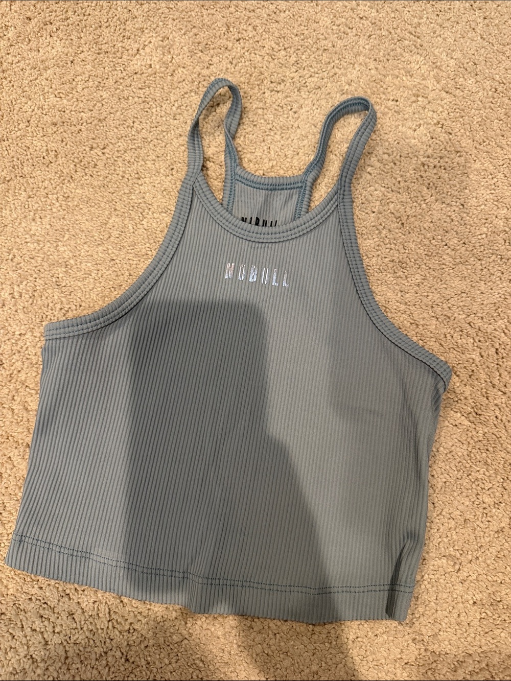 NOBULL Ribbed Cropped Tank Top - Slate